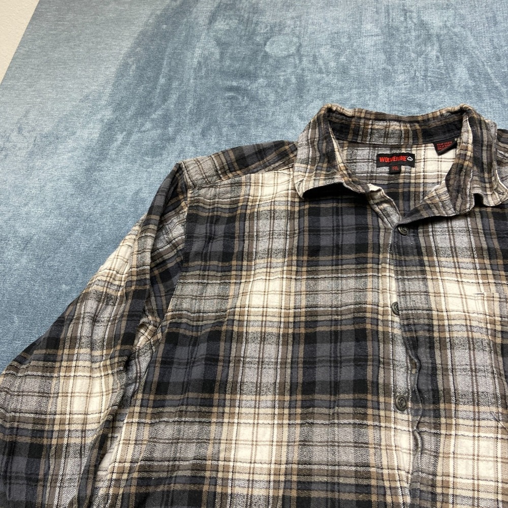 Wolverine Flannel Shirt Mens 2XL Multi Plaid Cotton Casual Button Up Outdoor - Picture 4 of 13